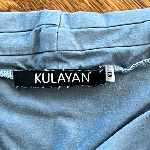 Kulayan Cowl Neck Top - Teal Blue - XL - Organic Bamboo Fabric - EUC - USA-Made - Picture 8 of 9